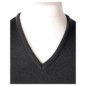 Clergy grey sleeveless jumper plain knit 50% merino wool 50% acrylic PLUS SIZES In Primis