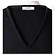 V-neck sweatshirt In Primis for priests, black plain fabric, PLUS SIZES, 50% merino wool 50% acrylic s6