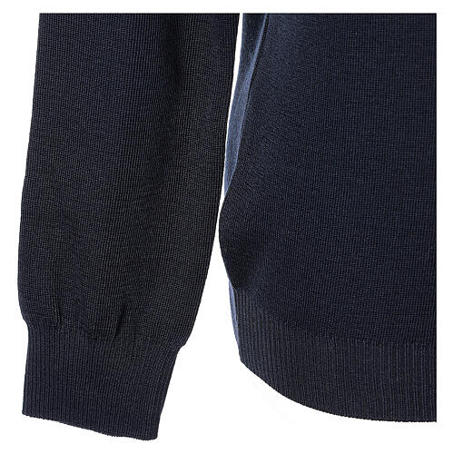 V-neck sweatshirt In Primis for priests, blue plain fabric, PLUS SIZES, 50% merino wool 50% acrylic 4