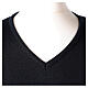 V-neck sweatshirt In Primis for priests, blue plain fabric, PLUS SIZES, 50% merino wool 50% acrylic s2