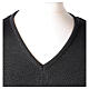 V-neck sweatshirt In Primis for priests, dark grey plain fabric, PLUS SIZES, 50% merino wool 50% acrylic s2