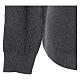 V-neck sweatshirt In Primis for priests, dark grey plain fabric, PLUS SIZES, 50% merino wool 50% acrylic s4
