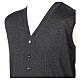 Anthracite sleeveless V-neck wool vest with buttons In Primis s2