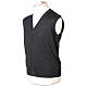 Anthracite sleeveless V-neck wool vest with buttons In Primis s3