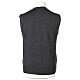 Anthracite sleeveless V-neck wool vest with buttons In Primis s5