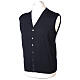 Sleeveless blue wool cardigan In Primis with V-neck and buttons s3