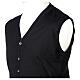 Sleeveless black wool cardigan In Primis with V-neck and buttons s2