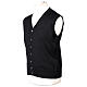 Sleeveless black wool cardigan In Primis with V-neck and buttons s3