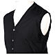 Gilet sans manches noir In Primis col en V boutons 100% laine s2