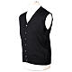 Gilet sans manches noir In Primis col en V boutons 100% laine s3