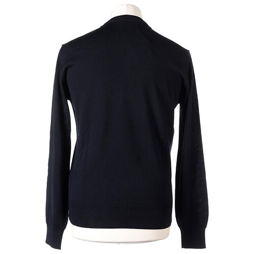 V-neck blue merino wool pullover by In Primis 5
