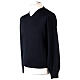 Pullover In Primis V-neck long sleeve blue merino wool s3