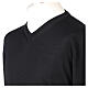 Black pullover sweater In primis long sleeve V-neck 100% merino wool s2