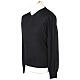 Black pullover sweater In primis long sleeve V-neck 100% merino wool s3