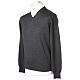 Anthracite V-neck pullover In Primis 100% merino wool s3