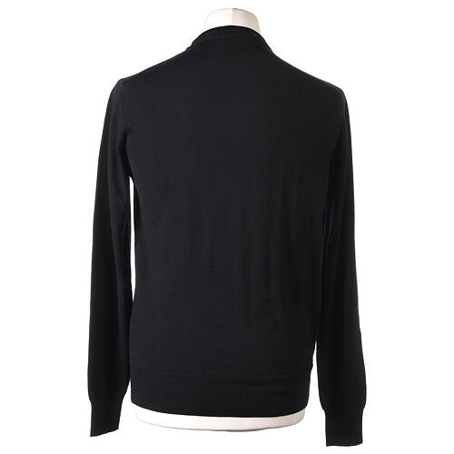 Pull noir In Primis col rond 100% laine mérinos 5