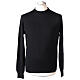 Long sleeve black pullover with round neck 100% merino wool s1