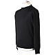 Long sleeve black pullover with round neck 100% merino wool s2