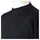 Long sleeve black pullover with round neck 100% merino wool s3
