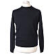 Pullover blu manica lunga girocollo 100% lana merino s1