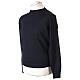 Long-sleeved blue pullover with round neck 100% merino wool s3