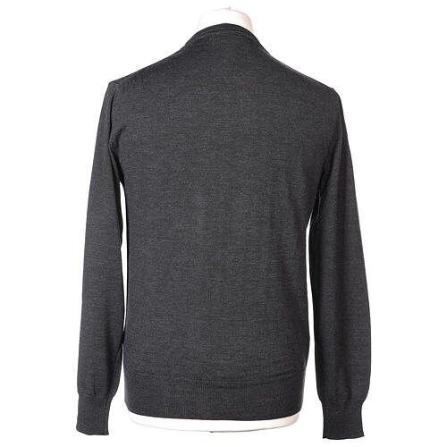 Long sleeve pullover sweater 100% merino wool anthracite crew neck 5