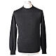 Long sleeve pullover sweater 100% merino wool anthracite crew neck s1