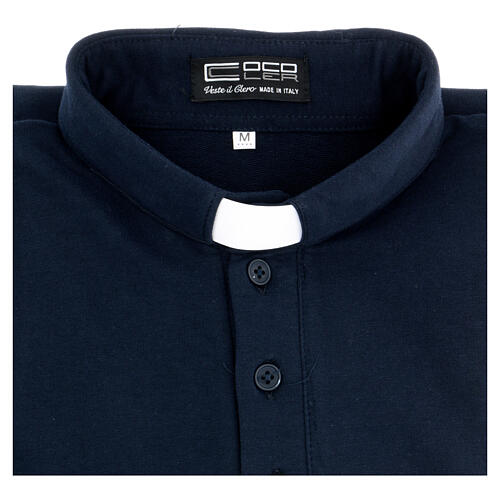 Poloshirt mit Collarkragen, Blau, Langarm, 3 Knöpfe, Marke Cococler 3