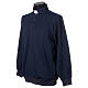 Long sleeve clergy polo shirt three buttons blue Cococler fleece s3