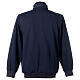 Long sleeve clergy polo shirt three buttons blue Cococler fleece s4