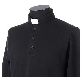 Camiseta polo clergy tres botones afelpada negro CocoCler