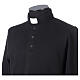 Camisa polo de sacerdote de fato manga comprida 3 botões preta Cococler s2
