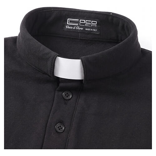 Cococler black three-button clergy polo shirt 3