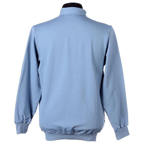 Camiseta polo clergy 3 botones afelpada celeste CocoCler 7