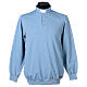 Maglia polo clergy 3 bottoni felpata celeste  Cococler s1