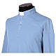 Maglia polo clergy 3 bottoni felpata celeste  Cococler s6
