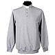 Light grey Clergy sweater with three buttons Cococler s1