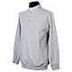 Camiseta polo clergy afelpada 3 botones gris claro CocoCler s4
