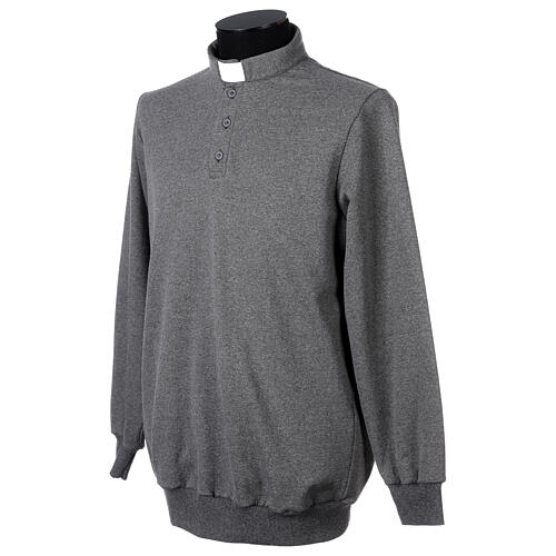 Dark grey Clergy long-sleeved t-shirt with three buttons Cococler 3
