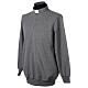 Bluza polo kapłańska, ocieplana, 3 guziki, jasnoszara, Cococler s5