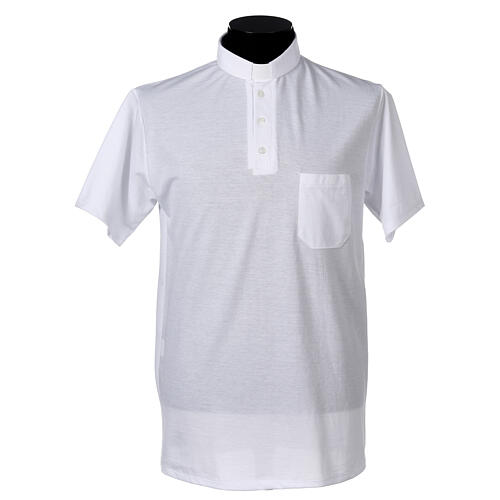 Poloshirt mit Collarkragen, Weiß, Piqué-Stoff, Marke Cococler 1