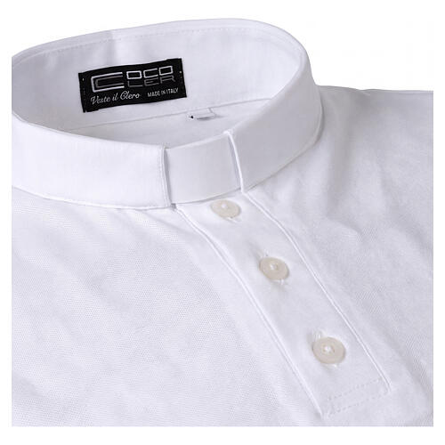 Poloshirt mit Collarkragen, Weiß, Piqué-Stoff, Marke Cococler 8
