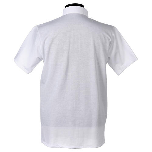 Camiseta cuello clergy piqué imperial simil escocia blanca CocoCler 4