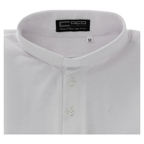 Camiseta cuello clergy piqué imperial simil escocia blanca CocoCler 5