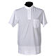T-shirt col clergy piqué impérial imitation fil d'Écosse blanc Cococler s1