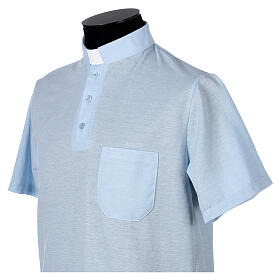 Poloshirt mit Collarkragen, Hellblau, Kurzarm, Piqué-Stoff, Marke Cococler
