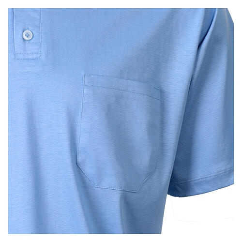 Light blue Clergy t-shirt, lisle-like cotton, piqué weaving Cococler 4