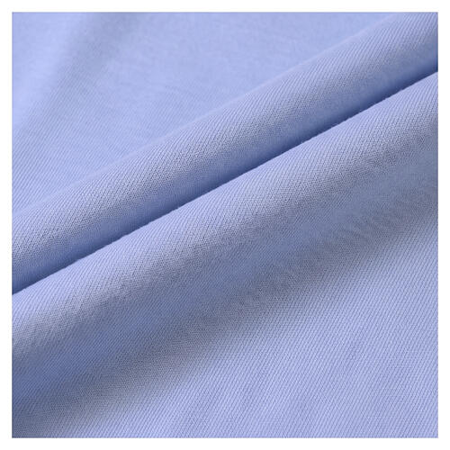 Light blue Clergy t-shirt, lisle-like cotton, piqué weaving Cococler 5