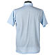Light blue Clergy t-shirt, lisle-like cotton, piqué weaving Cococler s4
