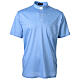 Light blue Clergy t-shirt, lisle-like cotton, piqué weaving Cococler s1